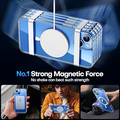 CANSHN Funda Magnética para iPhone 15, Carcasa Bumper Teléfono Antigolpes, Parte Trasera Transparente Anti-Arañazos (Transparente) - Imagen 5