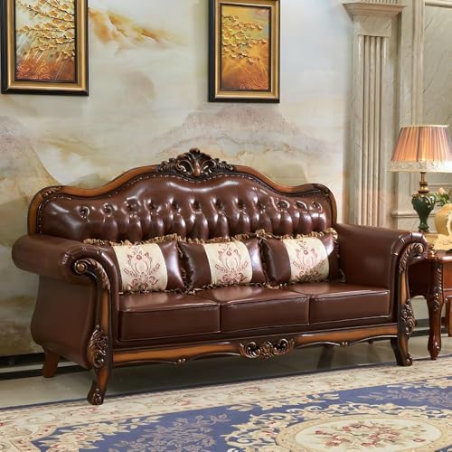 Image of Royal Carved Wooden Sofa Set | 3+1+1 Seater | Antique with Button Tufted Velvet Upholstery | Victorian Style Living Room Furniture Tufted Sofa Set Grey 3-Piece (Design 3)