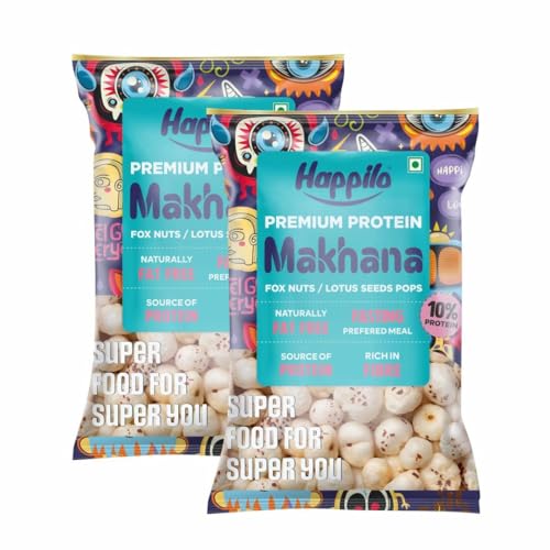 Image of Happilo Premium All Natural Fox Nuts (Phool Makhana) 200g (Pack of 2)| Lotus Seeds, Gorgon Nuts, Puffed Kernels, Hand-Picked