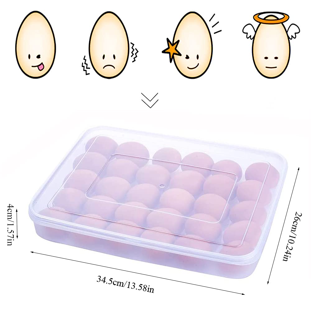 Contenitore per Uova Trasparente, Portauova Impilabile, 30 Uova, Plastica PP, Trasparente, Moderno, Per Frigoriferi, Stoviglie, Mobili da Cucina, Campeggio e Picnic