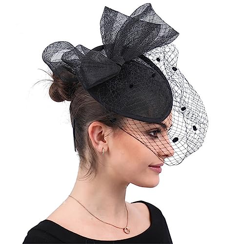Fascinator noir réglable pour sublimer une coiffure de fête - 6