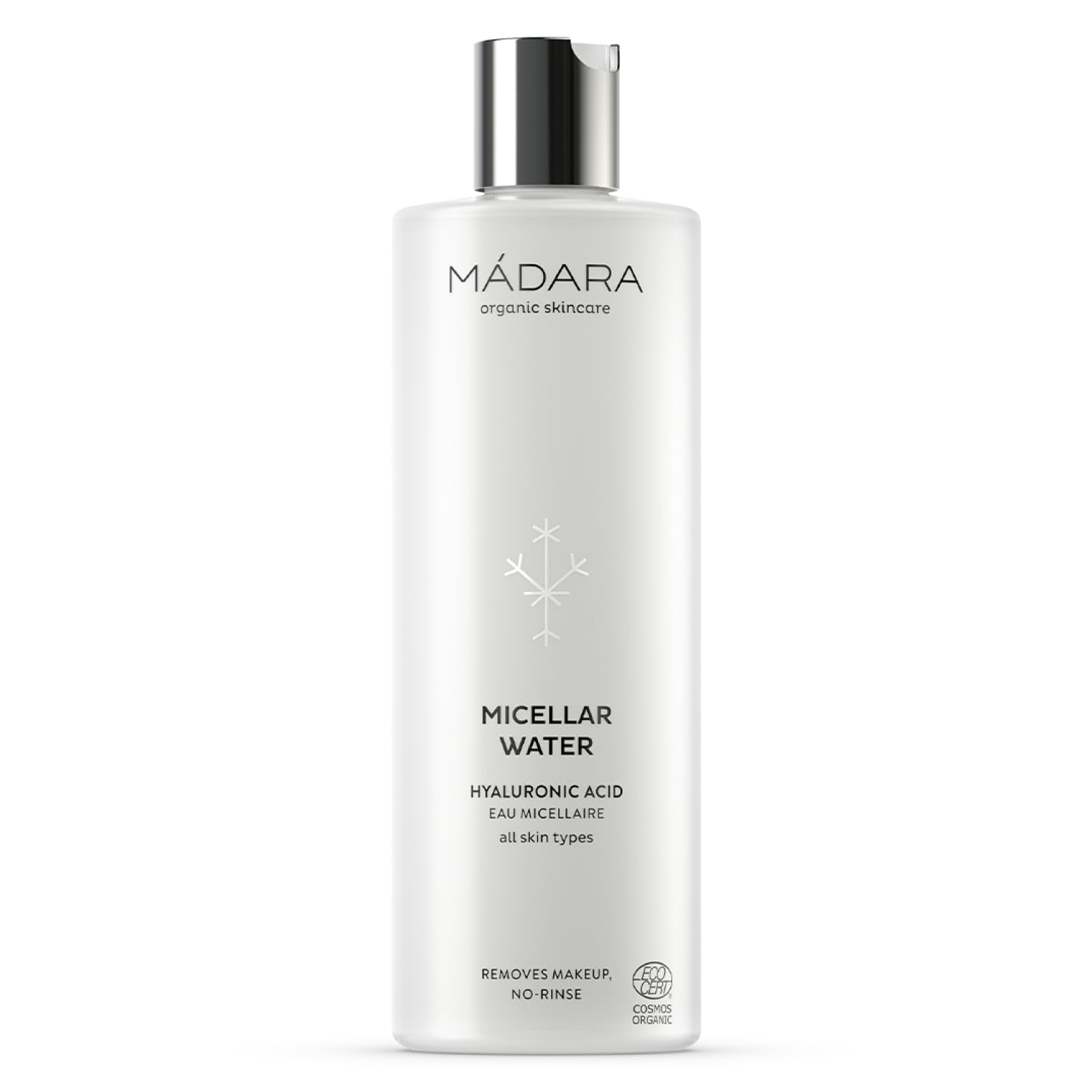 MÁDARA Organic Skincare | Acqua micellare - 400 ml, detergente senza risciacquo, formulato con acido ialuronico, succo di aloe vera ed estratto di radice di peonia, vegano, certificato Ecocert