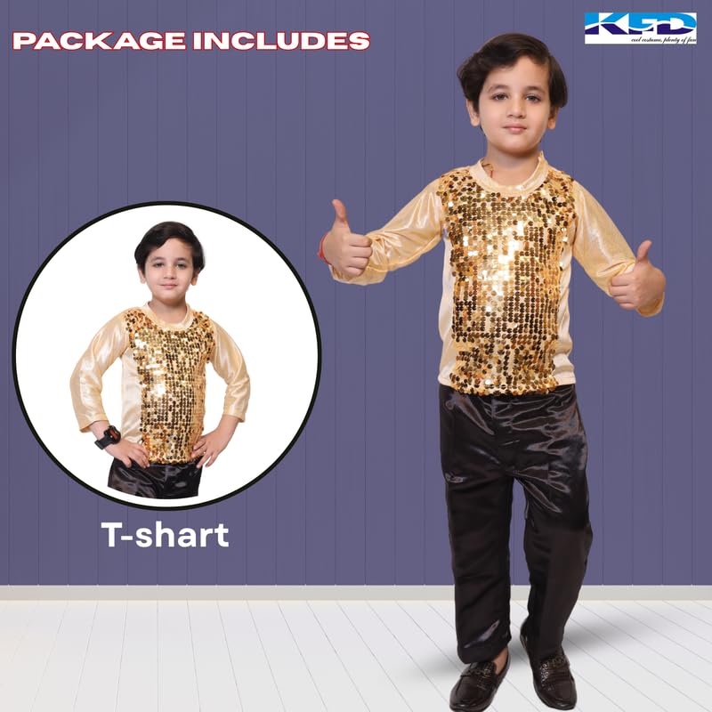 Image of Kaku Fancy Dresses Lycra T-Shirt For Kids, Dance Costume For Boy & Girls