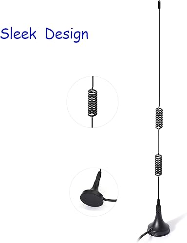 Miniatura 12 de Bingfu VHF UHF Jamón Amateur Radio Escáner Policía Antena Base Magnética BNC Antena macho Compatible con Uniden Bearcat Whistler Shack Police Antena