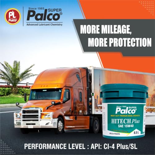 Image of PALCO Hitech Plus 15W40 Diesel Engine Oil 8.5 Litre for Heavy Duty Cars, Commercial Vehicles & Turbocharged Diesel Engines, EGR Compatible