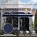 EPICOZY 13' x 8' Manual Retractable Awning, Patio Awnings Sunshade Shelter Cover with Crank Handle and Water-Resistant Polyester, Outdoor Canopy Sunsetter Awnings for Door, Window, Deck, Navy Blue