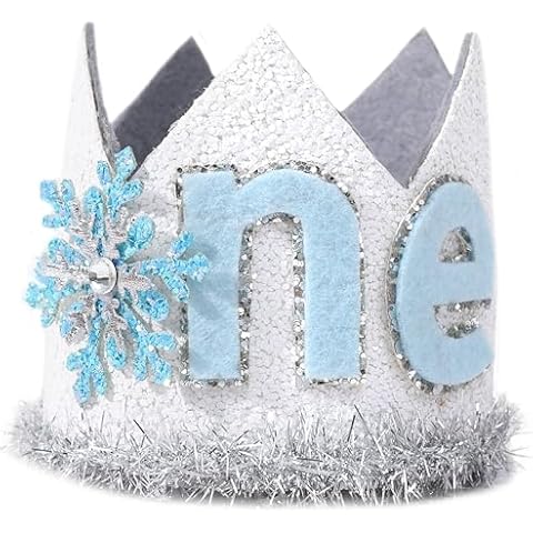 MADENG Winter Snowflake Birthday Crown for Kids Cover