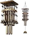 QRZLP Outdoor Wind Chimes, Memorial Wind Chimes with 24 Copper Pipes and 16 Copper Bells, Window Wind Chime Hanging Decorations for Garden, Patio and Home, Bronze.