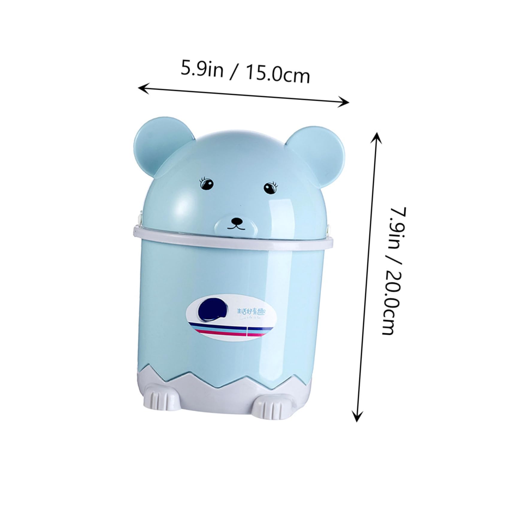 Happyyami Cute Panda Desktop Trash Can with Lid Cartoon Waste Bin for Office Bathroom and Home High Grade Material Space Saving Design for Waste Kawaii Garbage Container