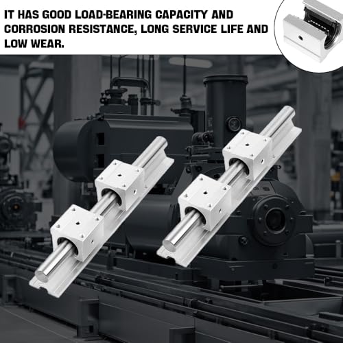 Rebanky Linear Gleitblock 16mm SBR16UU 4 Stück Offenes Linear Kugellager Aluminium Linearlager Gleitblock für Linearschiene CNC Maschinen Fräsmaschine 3D Drucker