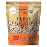 Khazana Organic Chickpeas 7lb - Garbanzo Beans | Non-GMO, Gluten Free & Kosher | Authentic Lentils From India