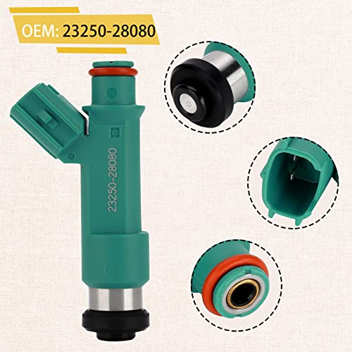 2320928080 Performance Fuel Injectors,Compatible With/Toyota Corolla Camry Matrix Highlander 2.4L 2004 2005 2006 2007 2008 2009 2010 2011 2012 2013, | 12 Holes | | Set Of 4 |, Replace# 232090H030 #TOP3