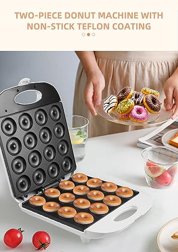 KUMIAO Mini Donut Maker - Nonstick Baking Machine for 16 Mini Doughnuts at a Time - Perfect for Snacks, Entertaining, and Kids - Modern, Stainless Steel, PFOA Free - Image 3