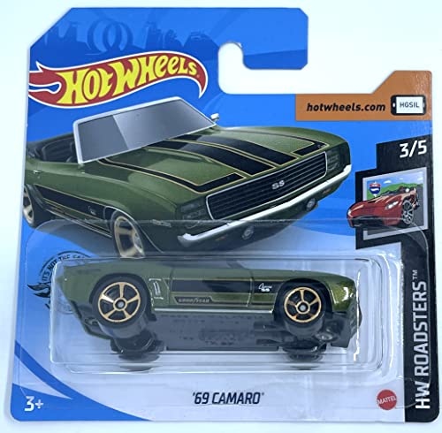 Hot Wheels '69 Camaro HW Roadster voiture miniature verte collection 190/250
