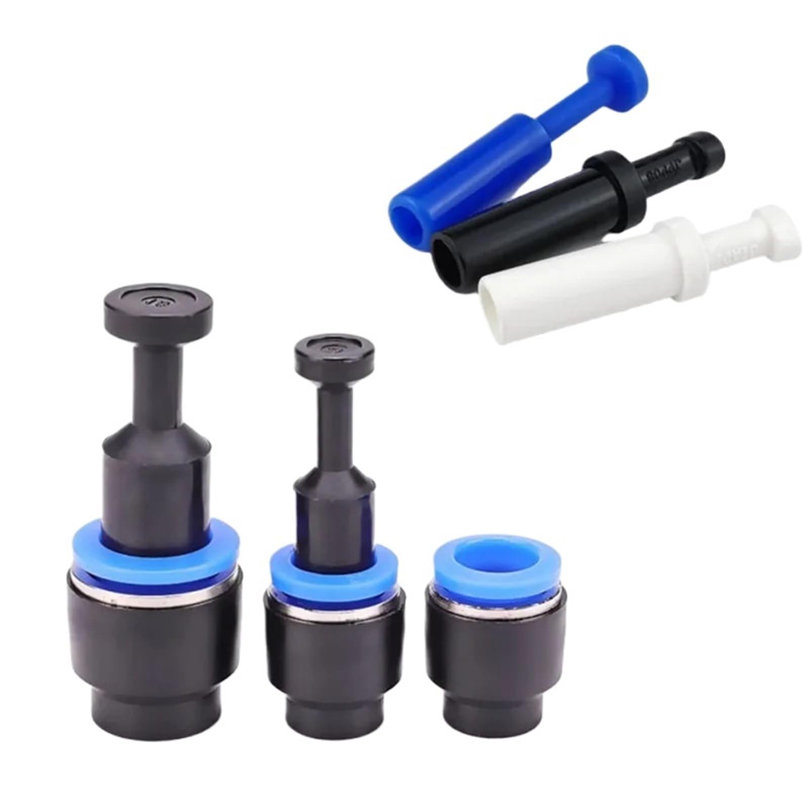 Lot de 1/10 connecteurs pneumatiques rapides en plastique 4 mm, 6 mm, 8 mm, 10 mm, 12 mm, 14 mm, 16 mm (noir PP16, 5 pièces)