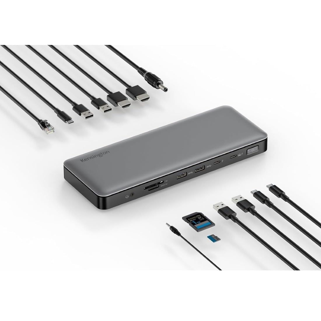 Kensington AD2010T4 Docking Station Thunderbolt 4 per Doppio Monitor 8K/4K con Lettore di Schede Micro SD, Alimentazione 96 W, 2 Porte HDMI, Ethernet, USB-C 3.2 e 4 Porte USB-A (K34111EU)