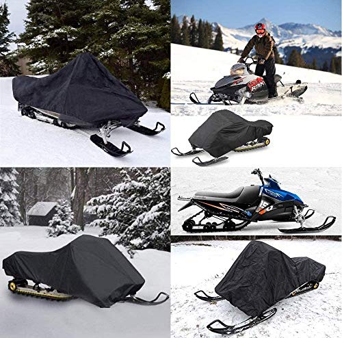 Ucare Waterproof Snowmobile Cover Fits Up To 145'' Water- Repellant Dustproof Snowmobiles Covers For Arctic Cat/Polaris/Ski Doo/Yamaha Snowmobiling (145X51X48 In/ 368X130X121 Cm) #TOP4