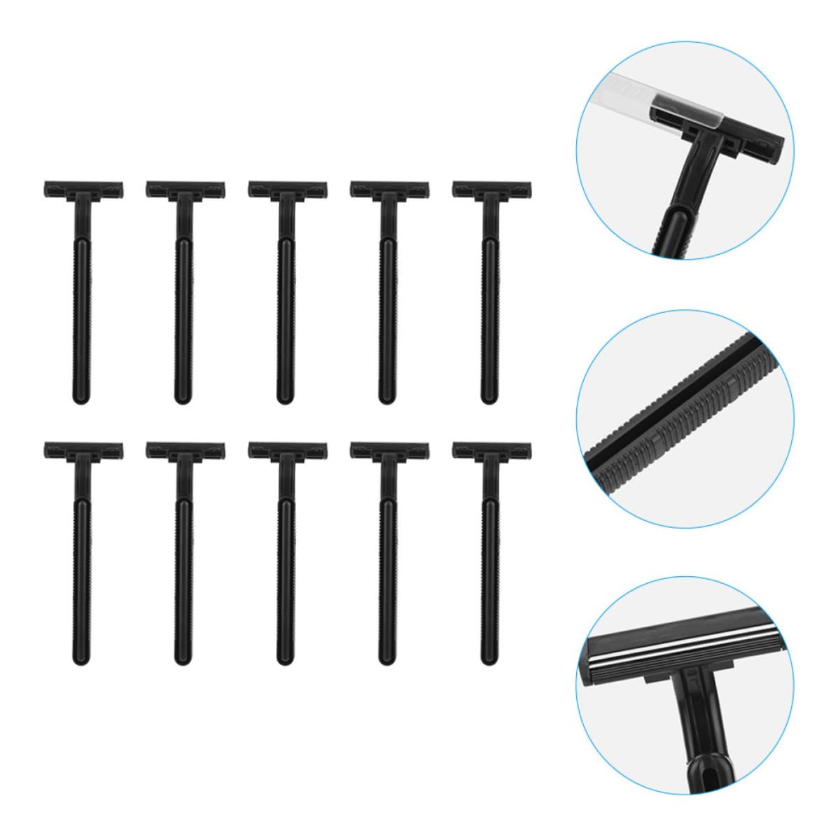 10pcs Disposable Non Slip Plastic Razor with Head Cover