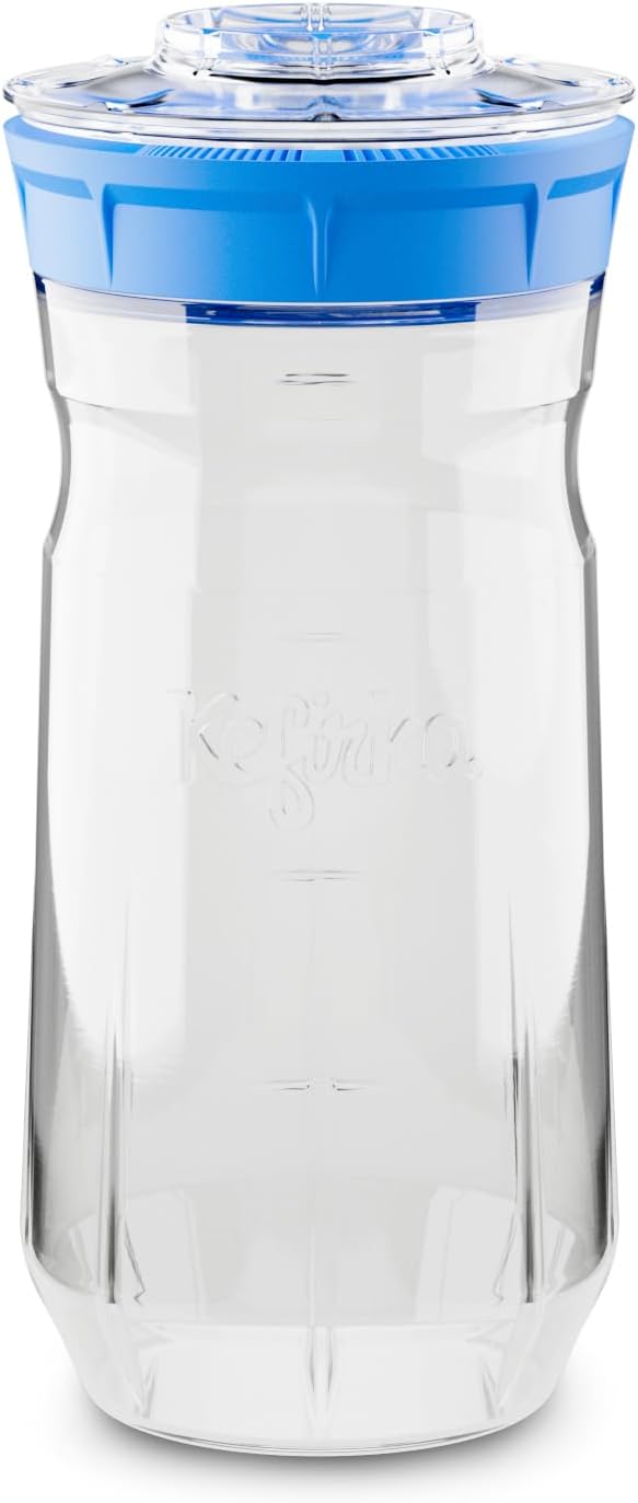 Kefirko Complete Kefir Starter Kit - Water & Milk Fermentation Kit - Easily Make Kefir at Home (1.4 Litres) (Blue)