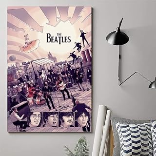 YBRAVO Poster décoratif sur toile The Beatles – Impression d’art moderne pour chambre à coucher – 50 x 75 cm - Les Beatles, Paul McCartney, John Lennon, RIngo Starr, George Harrison YBRAVO Poster décoratif sur toile The Beatles - Impression d'art moderne pour chambre à coucher - 50 x 75 cm – Image 6