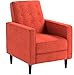 Christopher Knight Home GDFStudio Macedonia Mid Century Modern Tufted Back Fabric Recliner (Muted Orange)