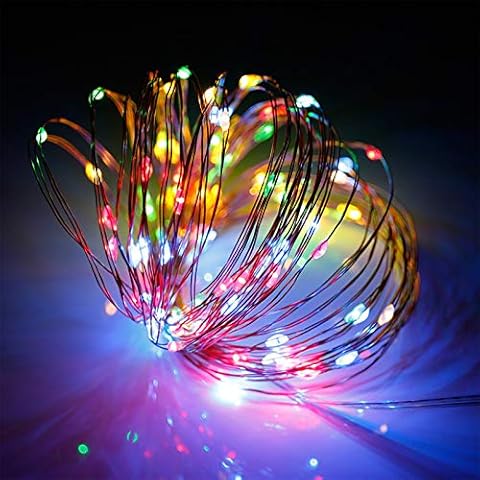 LED Christmas Fairy Lights USB: 10m 100 Led Micro Flexible Wire Copper Multi Coloured String Lighting Bright Universal USB Powered Xmas Tree Decor for Festival Wedding Event Baby Shower Party Cover