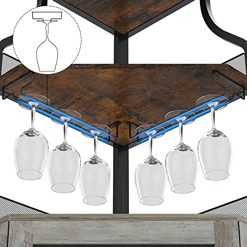 Buffet d’angle pour vin Zstar avec meuble bar amovible rétro - 7
