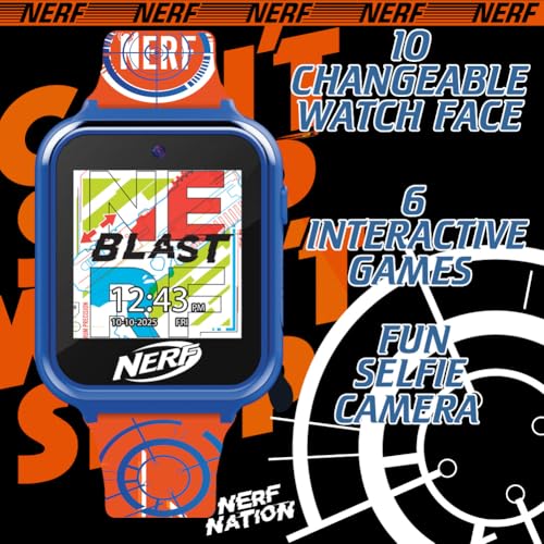 NERF Kids Smart Watch - Interactive Touchscreen with 26 Games, Camera, Step Counter, Music, Alarm, and Action-Ready Silicone Strap - Fits Wrists 5.5" to 8.0"4