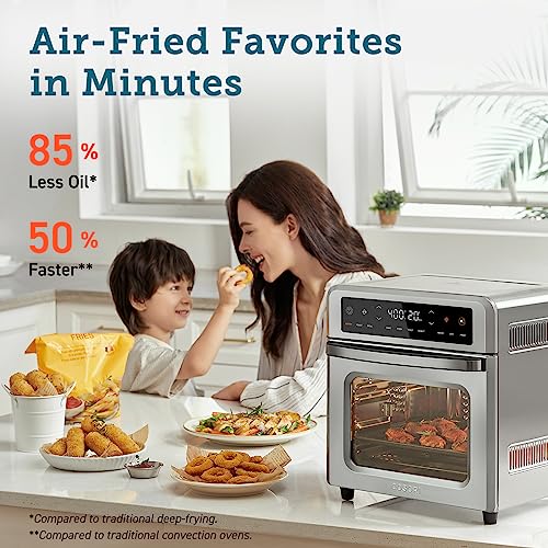 COSORI Air Fryer Oven,13 Qt Airfryer Toaster Oven,11-in-1 Functions with Rotisserie,Dehydrate,Dual Heating Elements with Convection Fan for Fast Cooking,Cookbook & 6 Accessories,Silver,Stainless Steel