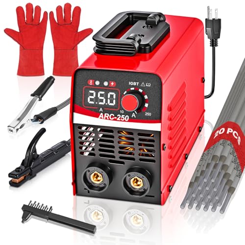 Wrdlosy-MINI Portable Stick Welder 250Amp, 110V Welding Machine with 20PCS Rods & Gloves – Compact...