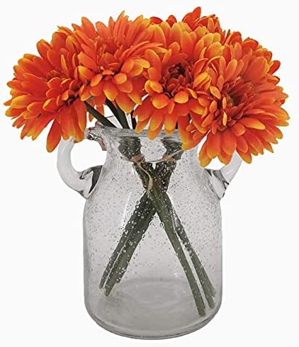 TOPIA Artificial African Daisies Flowers African Daisy Silk Flowers Artificial Gerbera Daisies Pack of 10 (Orange)