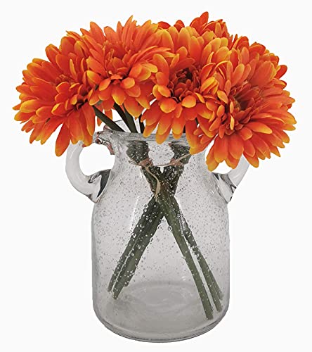 Topia Artificial African Daisies Flowers African Daisy Silk Flowers Artificial Gerbera Daisies Pack Of 10 (Orange) #TOP4