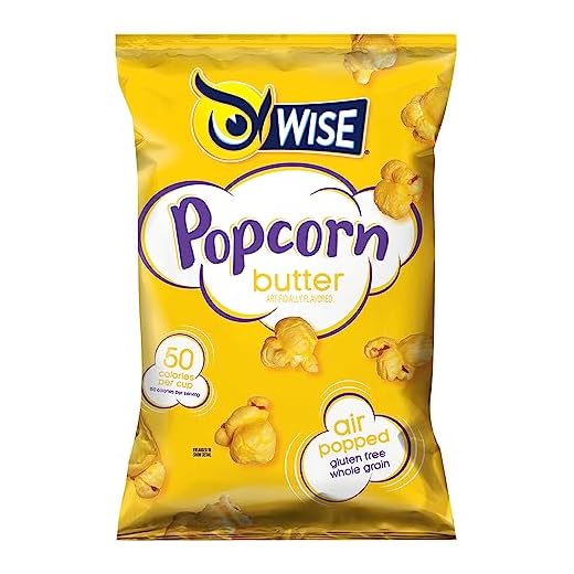 Wise Snacks Popcorn, Butter, 0.5 Ounce (42 Count), Gluten Free, Whole Grain, Air Popped