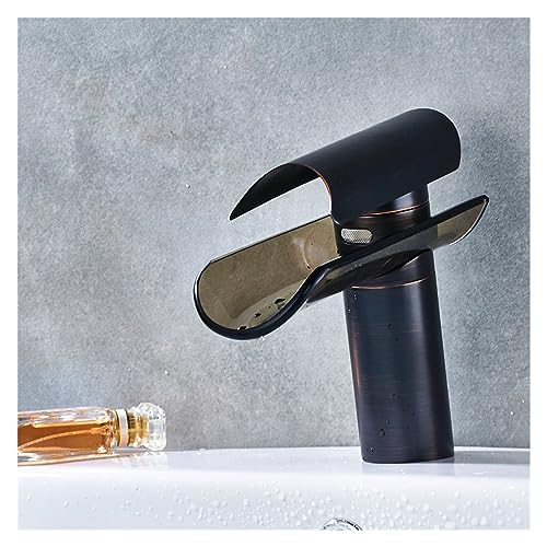Robinet de lavabo anti-éclaboussures avec buse en verre cascade Orb