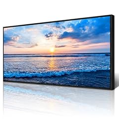 Blue Beach Ocean Black Framed