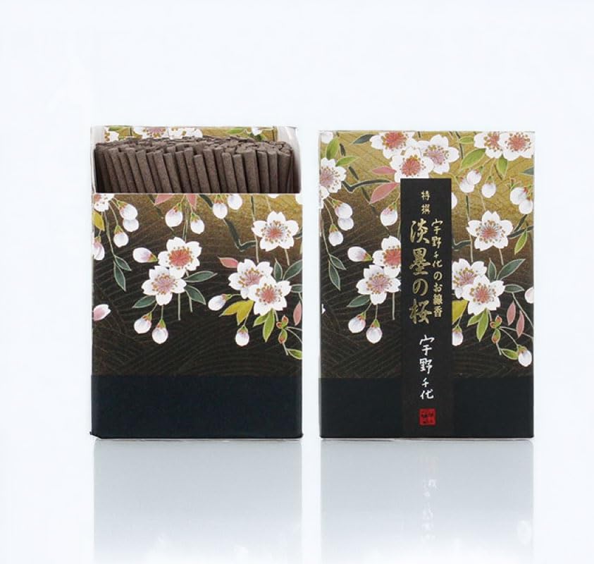 【宇野千代のお線香】 特撰淡墨の桜 微煙タイプのお線香 超短寸 (ミニ寸)【創業文政三年 永楽屋】
