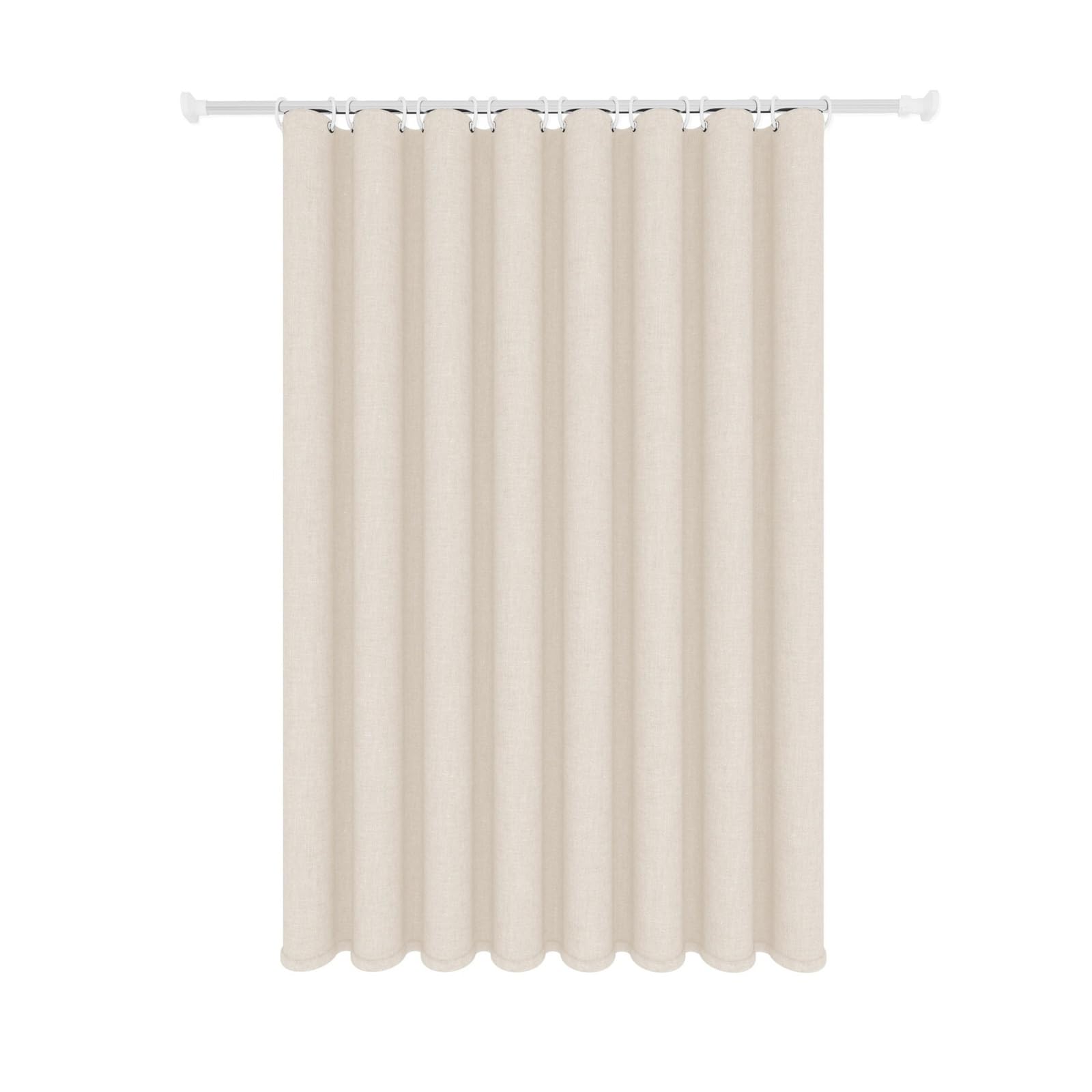 Rideau de douche beige 150x180cm anti-moisissure lavable textile opaque