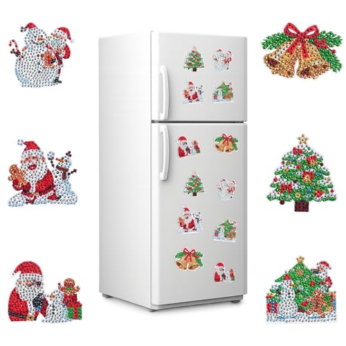 Kit de 6 imanes decorativos navideños para refrigerador miniatura 1