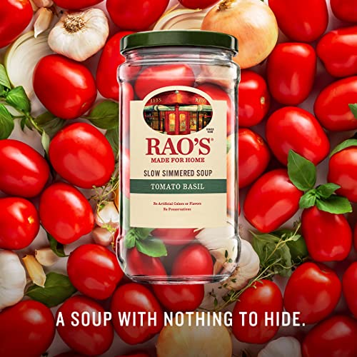 Image of Rao's Made for Home Tomato Basil Soup, 16oz, Traditional Italian Heat and Serve Soup, Made with Premium Quality Ingredients (Pack of 4)