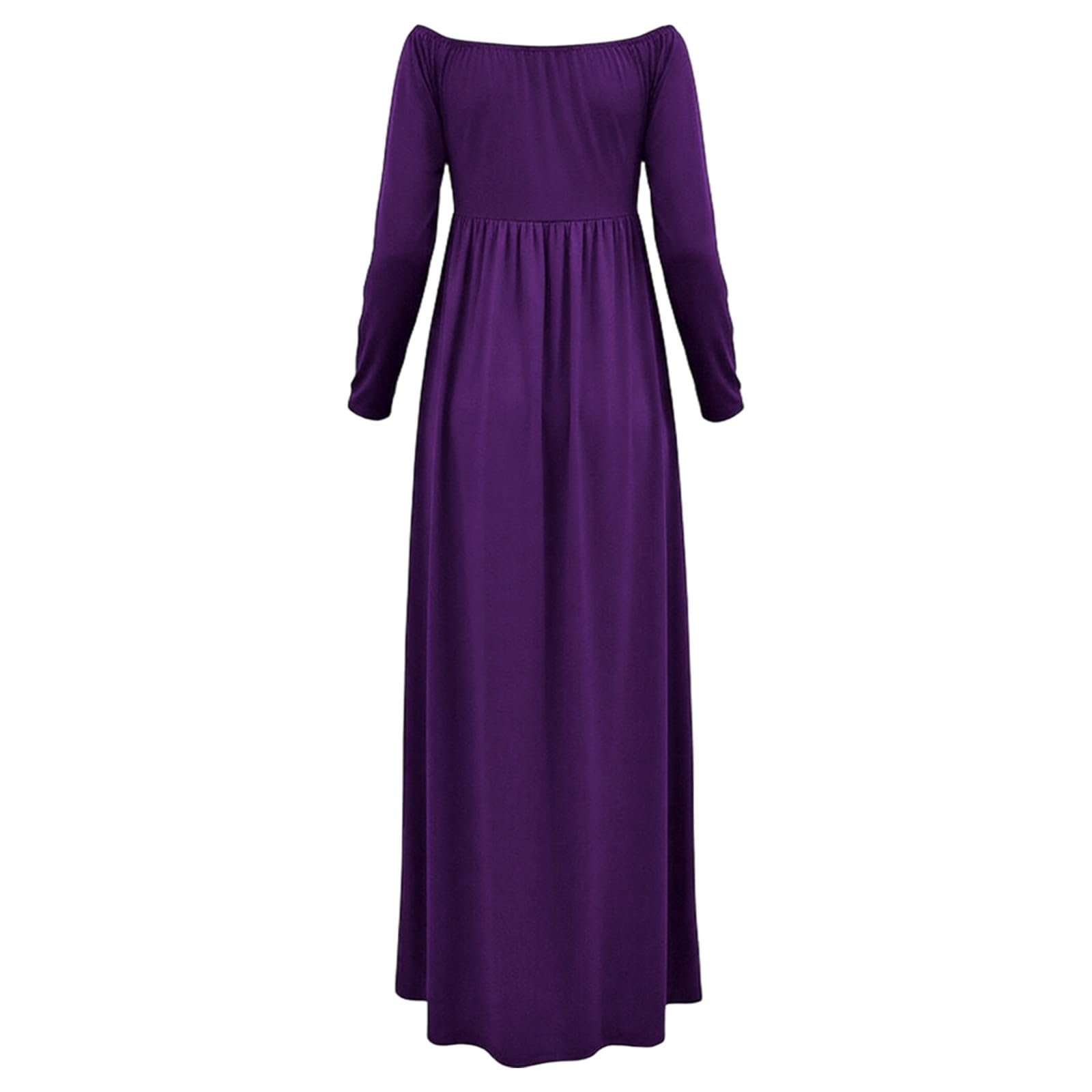Generisch Elegante vestido de maternidad para sesión de fotos con escote descubierto Mangas largas Corte delgado hasta el suelo
