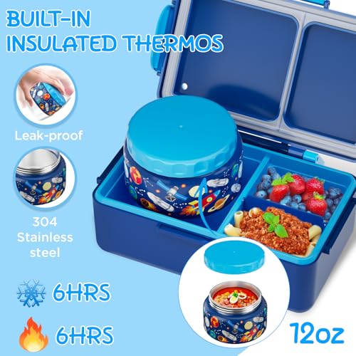 Image of Bento Lunch Box for Kids-3 Compartment Leak Proof Insulated Lunch Container