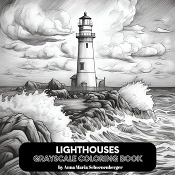 Paperback LIGHTHOUSES Grayscale Coloring Book