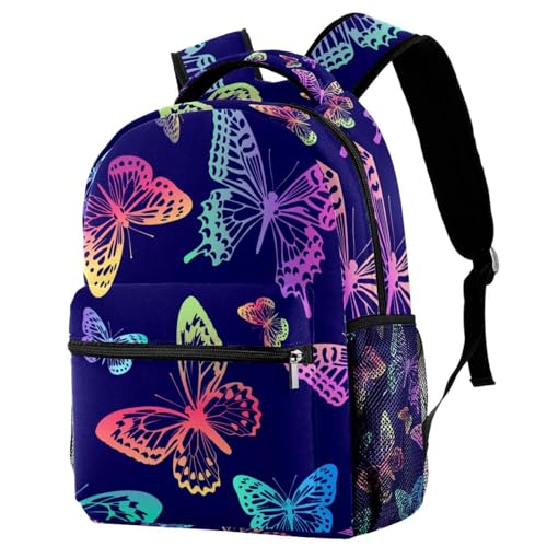Sac de voyage décontracté et scolaire à motif papillon pour les sorties du week-end