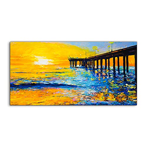 Tableau acryl photo Sunset bridge 100x50cm pour agrandir visuellement un mur