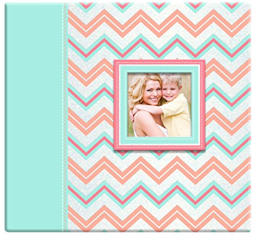 Image of MCS Expandable 10-Page Glitter Chevron Scrapbook Album with Photo Opening Cover and 12 x 12 Inch Pages, 13.5 x 12.5 Inch, Pastel