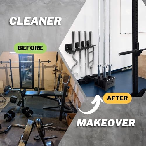 Yes4All Barbell Holder 5 Bars Vertical Storage Display Rack for Olympic Bar,C. Black by Yes4All - Image 9