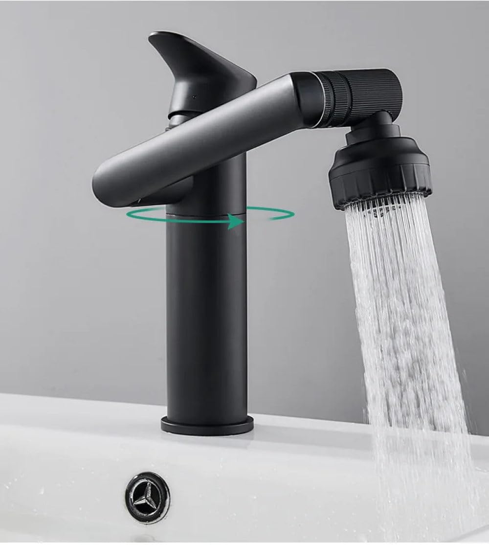 Obrotowa umywalka łazienkowa o 1080° Bateria umywalkowa Bateria stojąca Odporna na zachlapanie woda z kranu Głowica prysznicowa Aeratory Armatura RURA x 2, duan hui pipe2, G1/2