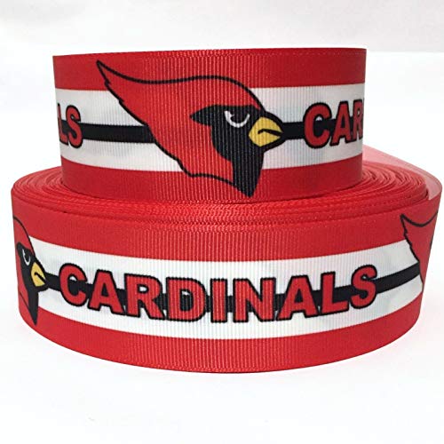 Grosgrain Ribbon 1.5" Cardinals Sports Football ca2 Red Printed Per Yard