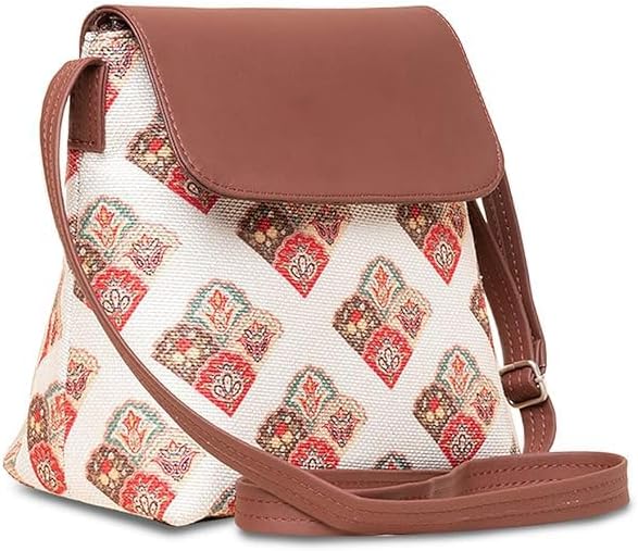 Vegan Leather Flap Sling Bag for Women – Stylish Crossbody Handbag with Adjustable Strap & Zipper Pockets, Compact Purse for Travel & Everyday Use
