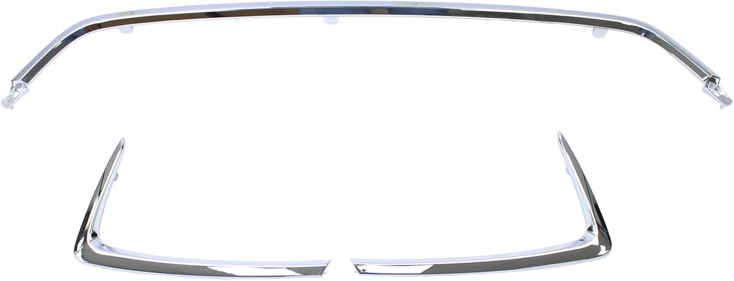 3Pcs Front Driver Passenger Side and Center Grille Trims for Toyota Yaris 2016-2020, Yaris iA 2017-2018, Scion iA 2016